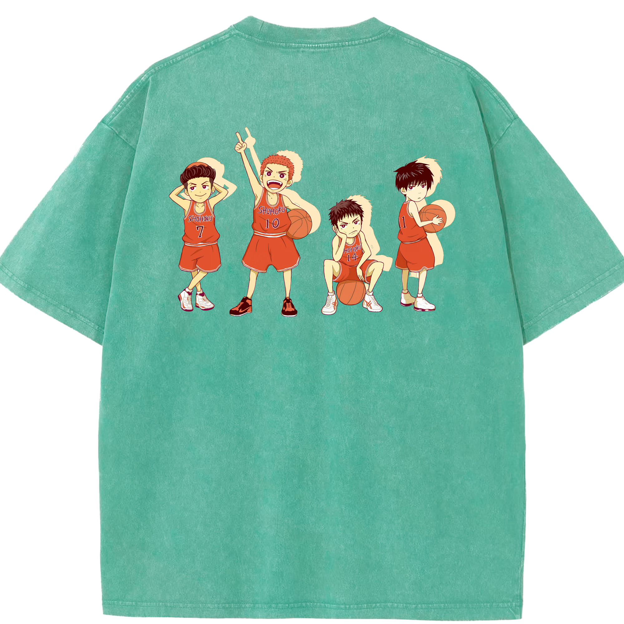 （画像用） SLAM DUNK／スラムダンク 綿100% ヴィンテージ風 半袖Tシャツ（背面プリント）